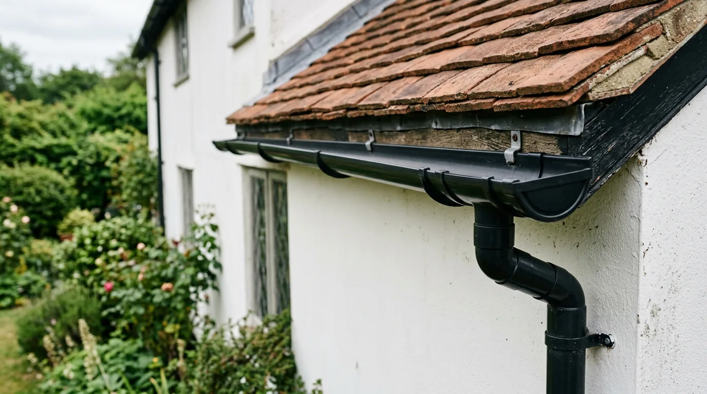 Illustrative clear gutter channel and accessible outlet